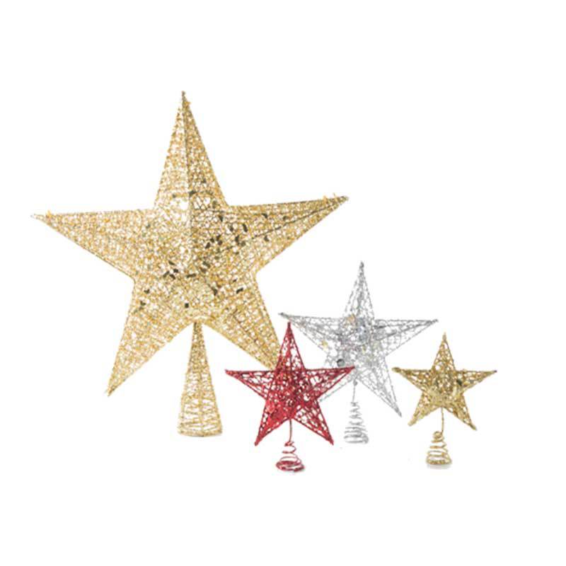 Christmas Tree Top Star Powder With Lamp Iron Five Star Christmas Decorations