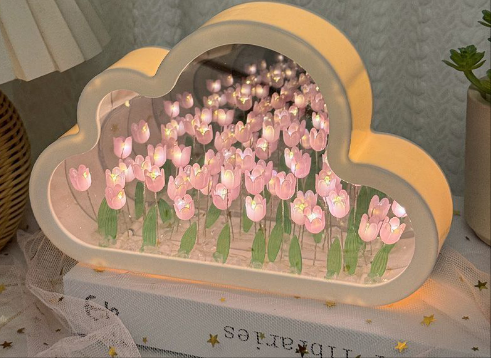 Tulip Nightlight DIY Handmade Mirror Flower Sea Atmosphere