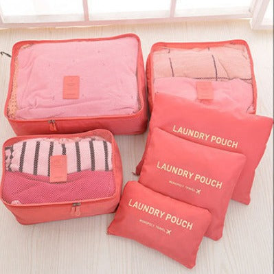 Travel Storage Bag Six-piece Luggage Clothing Shoes Finishing