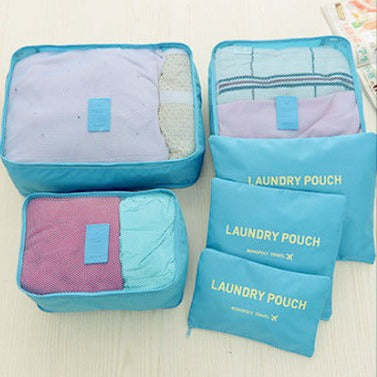 Travel Storage Bag Six-piece Luggage Clothing Shoes Finishing