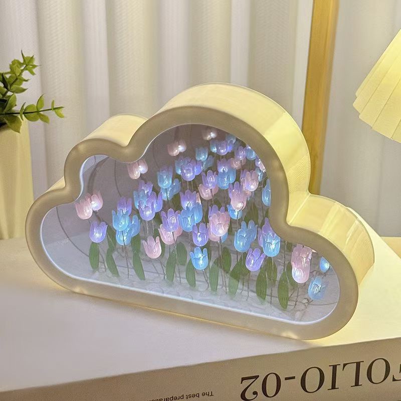 Tulip Nightlight DIY Handmade Mirror Flower Sea Atmosphere