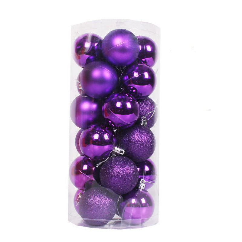 Christmas Decoration 3/4/6/8cm24 Christmas Ball Christmas Hanging Light Barrel Ball Electroplated Plastic Ball