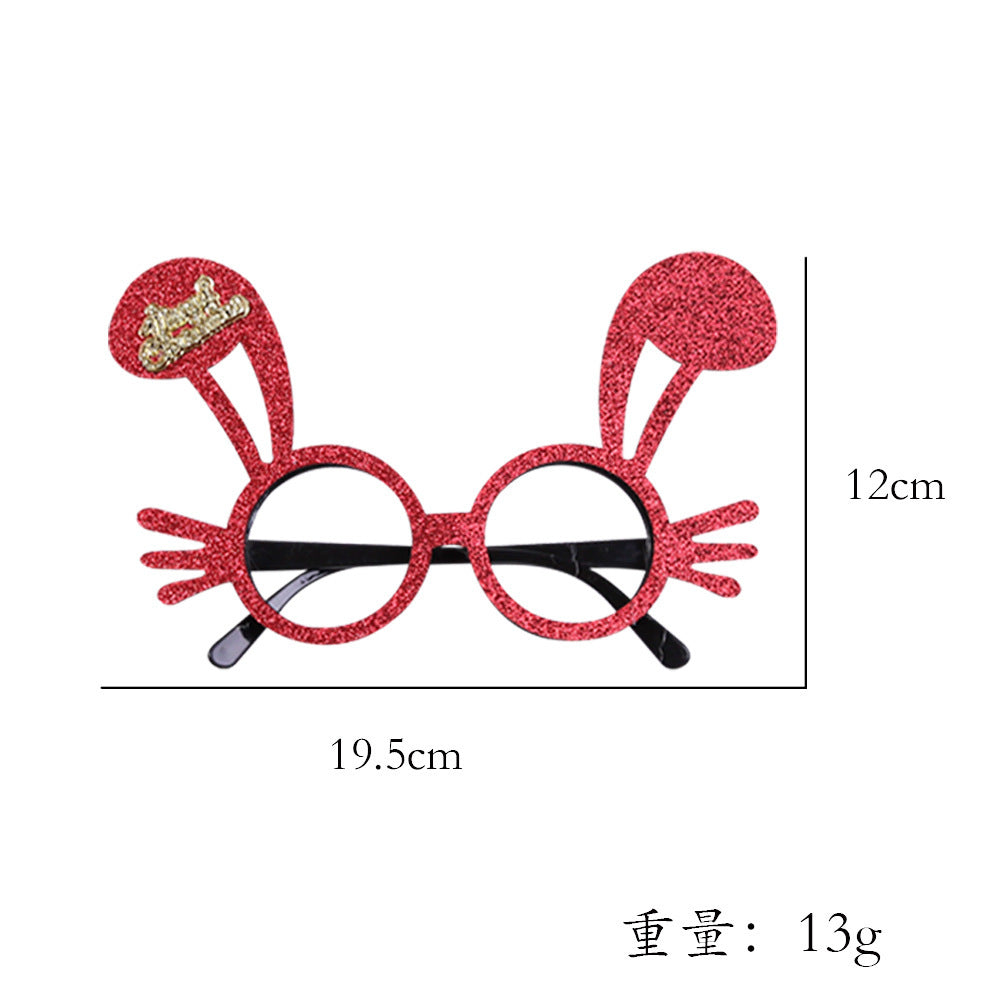 Christmas Decorations Christmas Glasses Children's Party Decoration Christmas Products Snowman Antler Glasses Frame