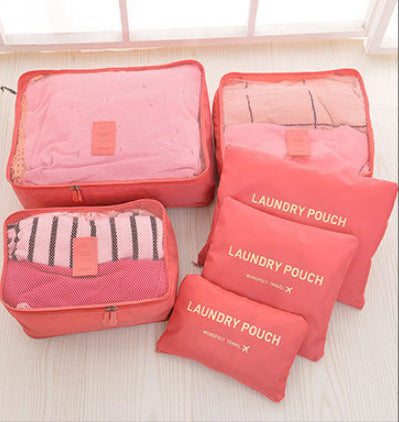 Travel Storage Bag Six-piece Luggage Clothing Shoes Finishing