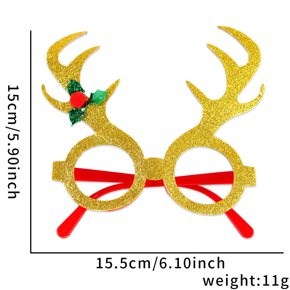 Christmas Decorations Christmas Glasses Children's Party Decoration Christmas Products Snowman Antler Glasses Frame