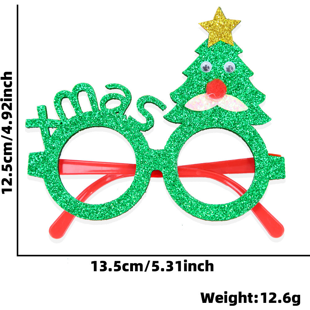 Christmas Decorations Christmas Glasses Children's Party Decoration Christmas Products Snowman Antler Glasses Frame