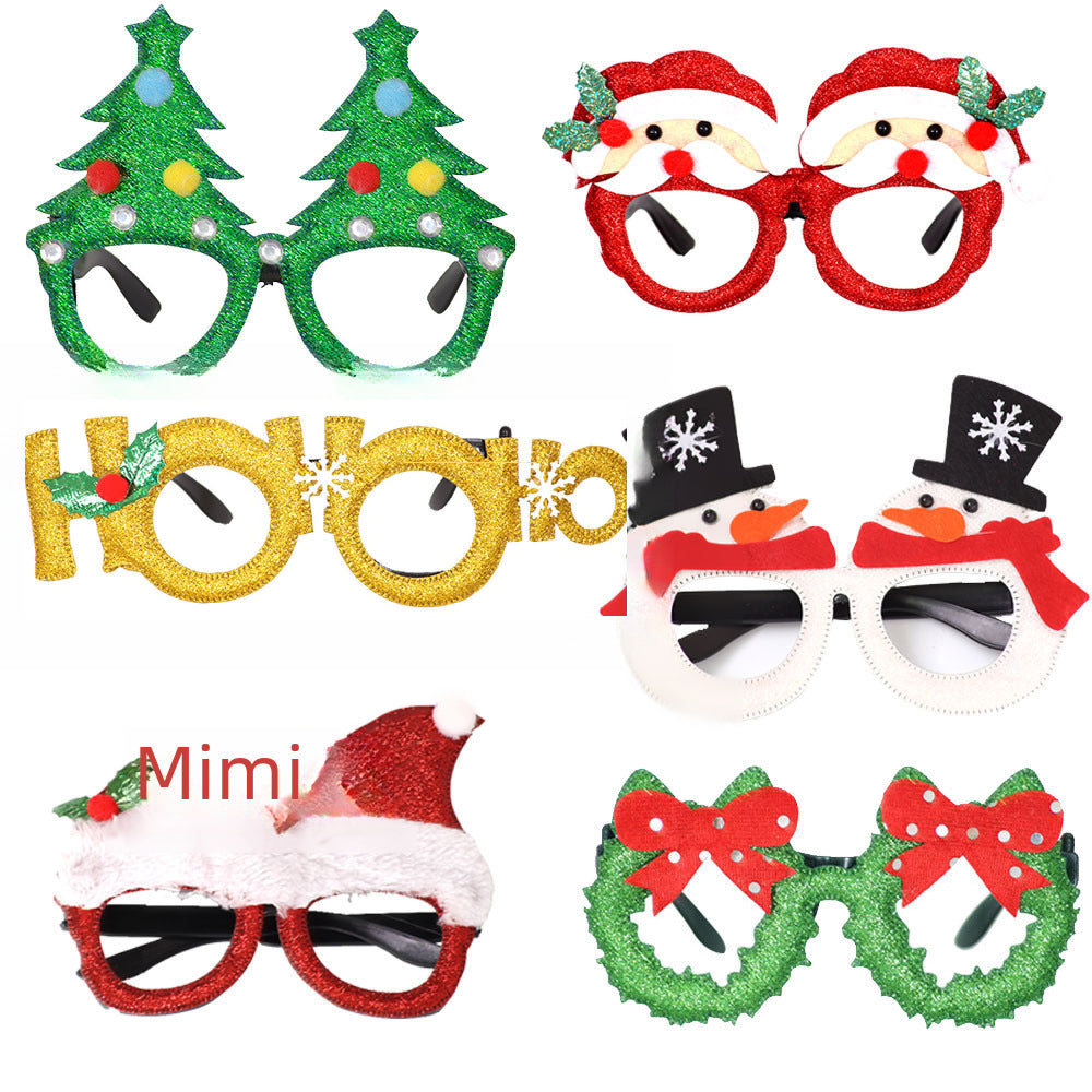 Christmas Decorations Christmas Glasses Children's Party Decoration Christmas Products Snowman Antler Glasses Frame