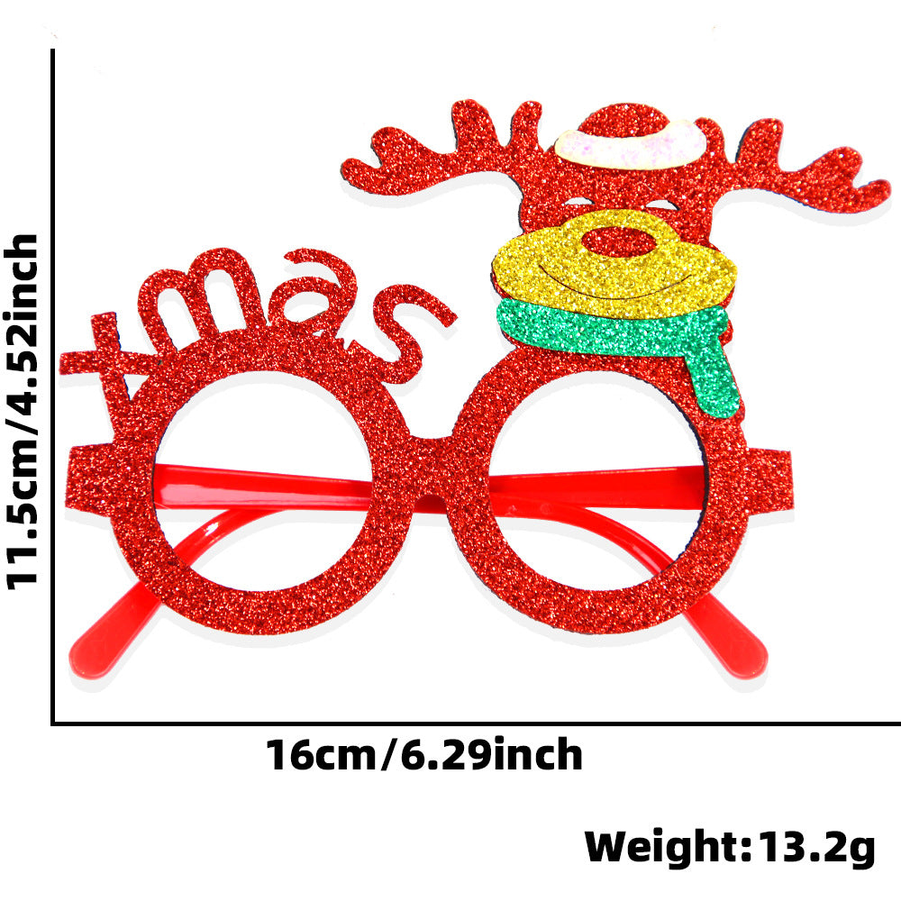 Christmas Decorations Christmas Glasses Children's Party Decoration Christmas Products Snowman Antler Glasses Frame