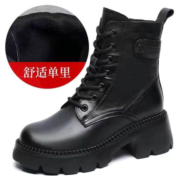 Soft Leather Martin Boots Women