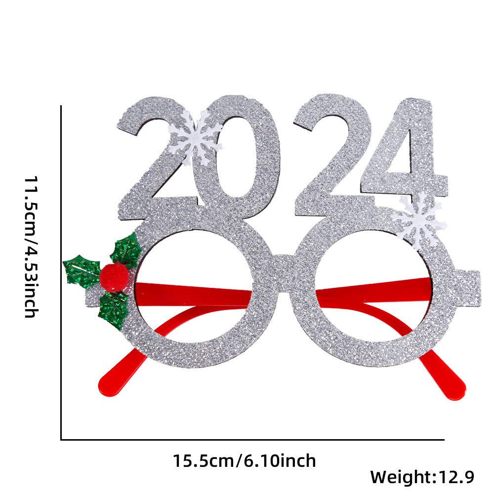 Christmas Decorations Christmas Glasses Children's Party Decoration Christmas Products Snowman Antler Glasses Frame