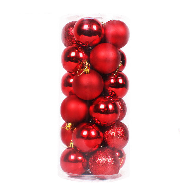 Christmas Decoration 3/4/6/8cm24 Christmas Ball Christmas Hanging Light Barrel Ball Electroplated Plastic Ball