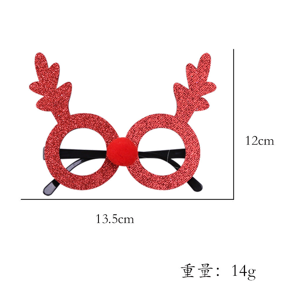 Christmas Decorations Christmas Glasses Children's Party Decoration Christmas Products Snowman Antler Glasses Frame