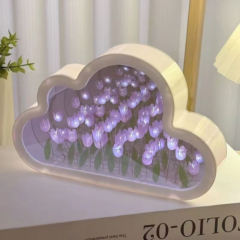 Tulip Nightlight DIY Handmade Mirror Flower Sea Atmosphere