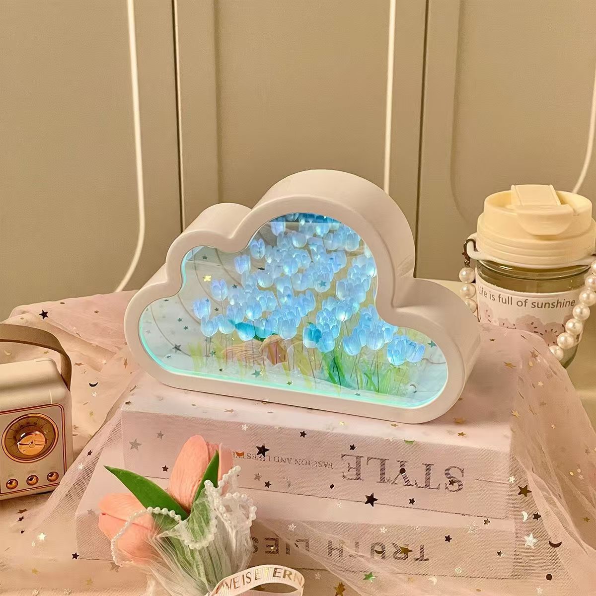 Tulip Nightlight DIY Handmade Mirror Flower Sea Atmosphere