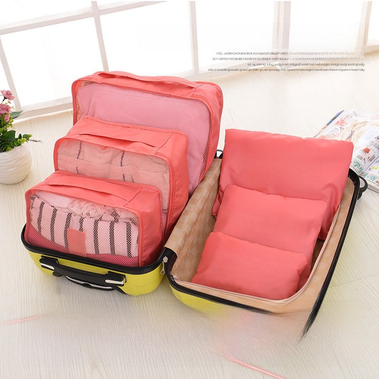 Travel Storage Bag Six-piece Luggage Clothing Shoes Finishing