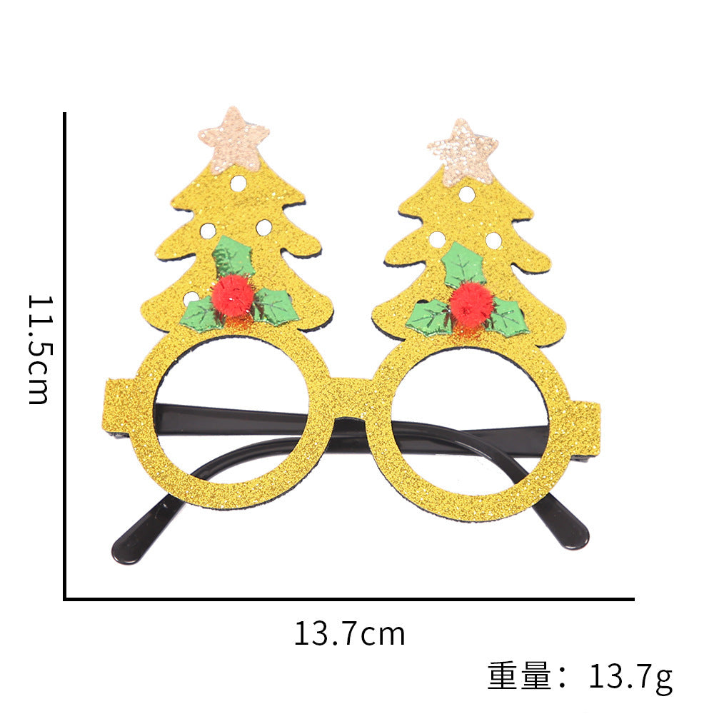 Christmas Decorations Christmas Glasses Children's Party Decoration Christmas Products Snowman Antler Glasses Frame