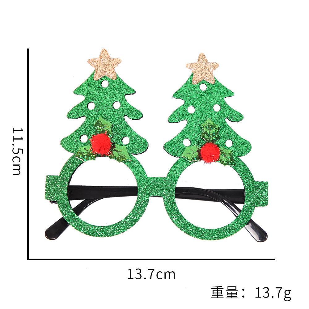 Christmas Decorations Christmas Glasses Children's Party Decoration Christmas Products Snowman Antler Glasses Frame