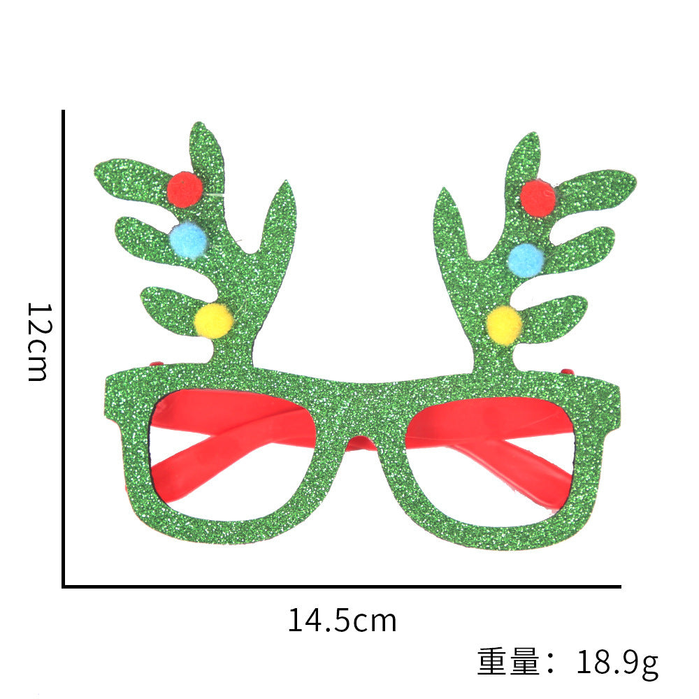 Christmas Decorations Christmas Glasses Children's Party Decoration Christmas Products Snowman Antler Glasses Frame