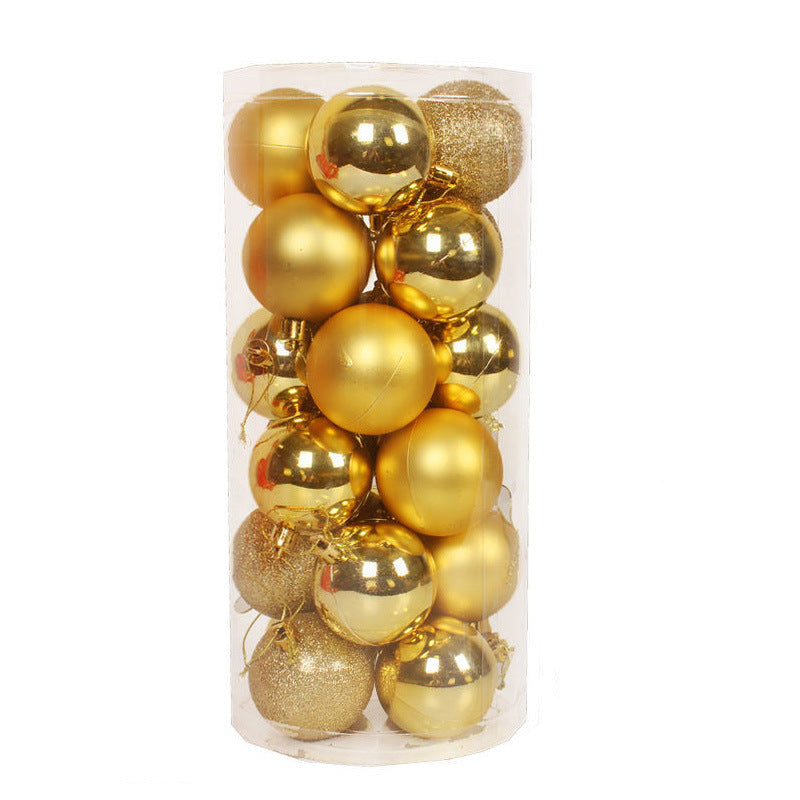 Christmas Decoration 3/4/6/8cm24 Christmas Ball Christmas Hanging Light Barrel Ball Electroplated Plastic Ball