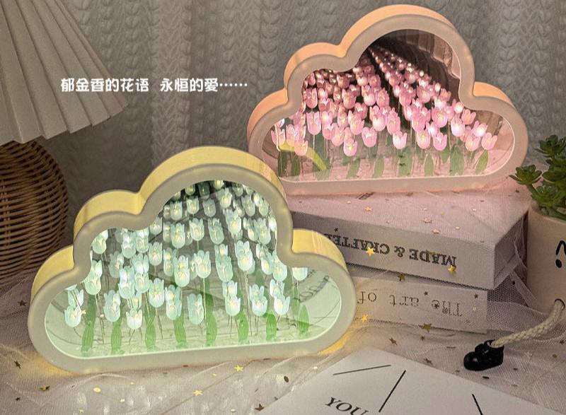 Tulip Nightlight DIY Handmade Mirror Flower Sea Atmosphere