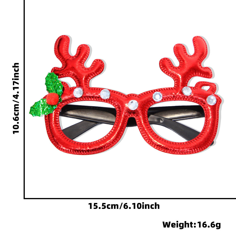 Christmas Decorations Christmas Glasses Children's Party Decoration Christmas Products Snowman Antler Glasses Frame