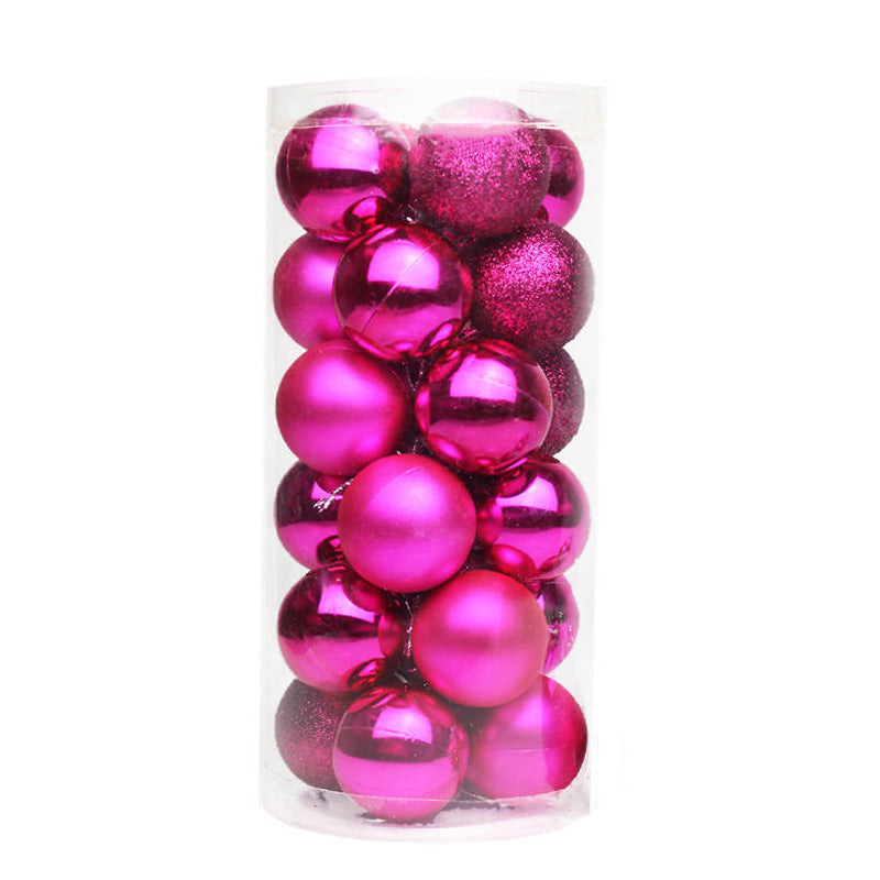 Christmas Decoration 3/4/6/8cm24 Christmas Ball Christmas Hanging Light Barrel Ball Electroplated Plastic Ball