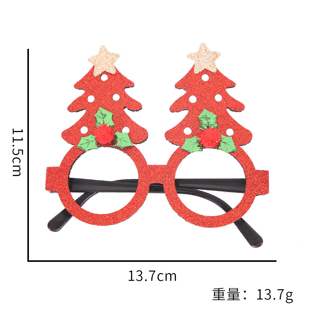 Christmas Decorations Christmas Glasses Children's Party Decoration Christmas Products Snowman Antler Glasses Frame