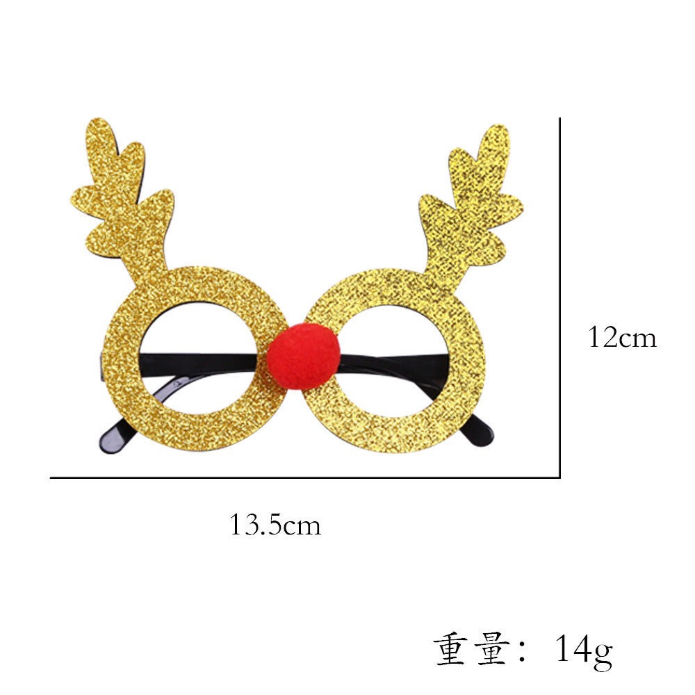 Christmas Decorations Christmas Glasses Children's Party Decoration Christmas Products Snowman Antler Glasses Frame