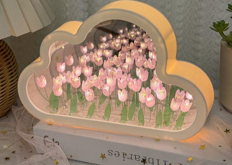 Tulip Nightlight DIY Handmade Mirror Flower Sea Atmosphere